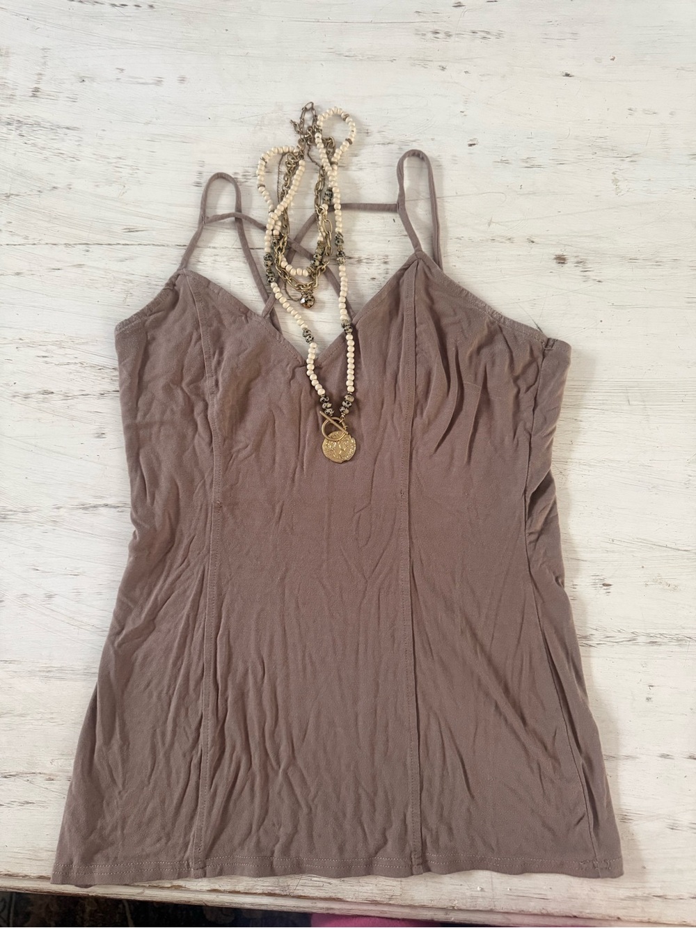 BKE Taupe Spaghetti Strap Cami